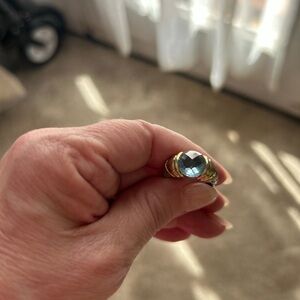 David Yurman Capri Blue Topaz Sterling Silver & 14K gold ring